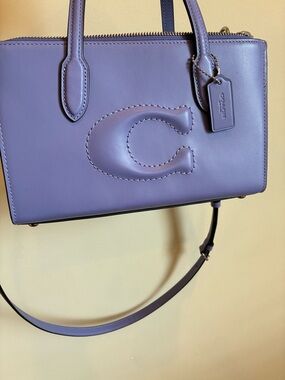 COACH Violet Lavender Nina Small Tote Bag In Refined Calf Leather.